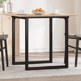 Mesa de comedor marco O madera maciza pino y acero 80x80x75 cm de , Mesas de cocina y de comedor - Ref: Foro24-3282673, Preci...