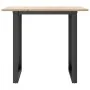 Mesa de comedor marco O madera maciza pino y acero 80x80x75 cm de , Mesas de cocina y de comedor - Ref: Foro24-3282673, Preci...