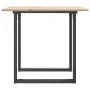 Mesa de comedor marco O madera maciza pino y acero 80x80x75 cm de , Mesas de cocina y de comedor - Ref: Foro24-3282673, Preci...