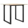 Mesa de comedor marco O madera maciza pino y acero 80x80x75 cm de , Mesas de cocina y de comedor - Ref: Foro24-3282673, Preci...