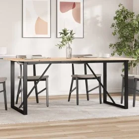 Mesa de comedor marco O madera maciza pino y acero 180x90x75cm by , Kitchen and dining tables - Ref: Foro24-3282678, Price: 1...