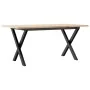 Mesa de centro marco X madera maciza pino y acero 90x40x35 cm de , Mesas de cocina y de comedor - Ref: Foro24-3282686, Precio...