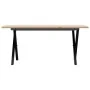 Mesa de centro marco X madera maciza pino y acero 90x40x35 cm de , Mesas de cocina y de comedor - Ref: Foro24-3282686, Precio...