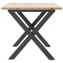 Mesa de centro marco X madera maciza pino y acero 90x40x35 cm de , Mesas de cocina y de comedor - Ref: Foro24-3282686, Precio...