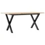 Mesa de centro marco X madera maciza pino y acero 90x40x35 cm de , Mesas de cocina y de comedor - Ref: Foro24-3282686, Precio...