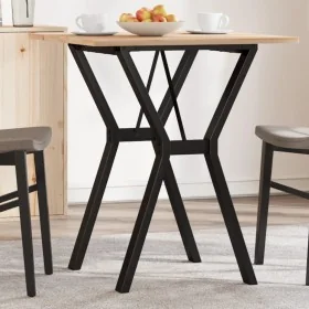 Mesa de comedor marco Y madera maciza pino y acero 70x70x75 cm de , Mesas de cocina y de comedor - Ref: Foro24-3282715, Preci...