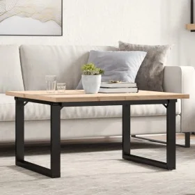Mesa de centro marco O madera maciza pino y acero 80x80x45,5 cm de , Mesas de cocina y de comedor - Ref: Foro24-3282729, Prec...