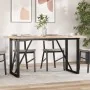 Mesa de comedor marco O madera maciza pino acero 160x80x75,5 cm de , Mesas de cocina y de comedor - Ref: Foro24-3282743, Prec...