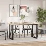 Mesa de comedor marco O madera maciza pino acero 160x80x75,5 cm de , Mesas de cocina y de comedor - Ref: Foro24-3282743, Prec...