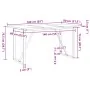 Mesa de comedor marco O madera maciza pino acero 160x80x75,5 cm de , Mesas de cocina y de comedor - Ref: Foro24-3282743, Prec...