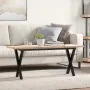 Mesa de centro marco X madera maciza pino y acero 110x40x45,5cm by , Kitchen and dining tables - Ref: Foro24-3282755, Price: ...