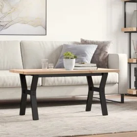 Mesa de centro marco Y madera maciza pino y acero 100x50x45,5cm by , Kitchen and dining tables - Ref: Foro24-3282776, Price: ...