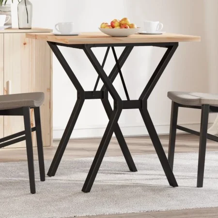 Mesa de comedor marco Y madera maciza pino y acero 70x70x75,5cm by , Kitchen and dining tables - Ref: Foro24-3282781, Price: ...