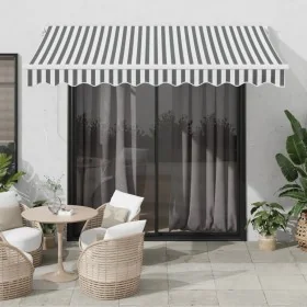 Toldo retráctil aluminio y tela gris antracita y blanco 3x2,5 m de , Toldos - Ref: Foro24-3216103, Precio: 201,44 €, Descuent...