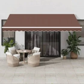 Toldo retráctil manual marrón 450x300 cm de , Toldos - Ref: Foro24-3215701, Precio: 347,72 €, Descuento: %