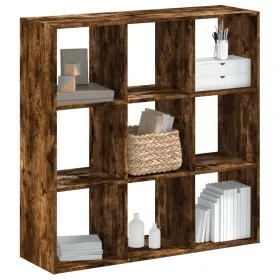 Estantería madera de ingeniería roble ahumado 102x32x102 cm de , Librerías y estanterías - Ref: Foro24-852820, Precio: 84,43 ...