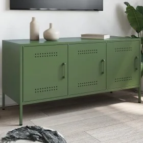 Mueble de TV de acero verde oliva 100,5x39x50,5 cm de , Muebles TV - Ref: Foro24-842950, Precio: 100,20 €, Descuento: %
