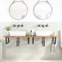 Soportes estante de lavabo 2 unidades trapecio acero negro by , Supports and crossbars - Ref: Foro24-4007287, Price: 36,91 €,...