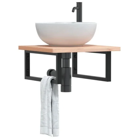 Soportes estante de lavabo 2 uds rectangular acero negro von , Stützen und Querstangen - Ref: Foro24-4007272, Preis: 43,14 €,...