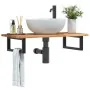 Estante de lavabo de pared acero y madera maciza de acacia de , Tocadores de baño - Ref: Foro24-3302717, Precio: 71,47 €, Des...