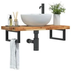 Estante de lavabo de pared acero y madera maciza de acacia by , bathroom vanities - Ref: Foro24-3302741, Price: 93,17 €, Disc...
