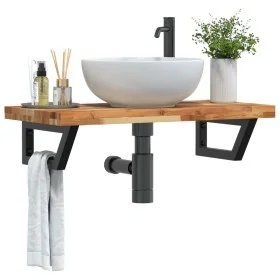 Estante de lavabo de pared acero y madera maciza de acacia by , bathroom vanities - Ref: Foro24-3302743, Price: 96,95 €, Disc...
