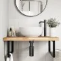 Estante de lavabo de pared acero y madera maciza de acacia by , bathroom vanities - Ref: Foro24-3302909, Price: 154,65 €, Dis...