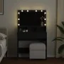 Tocador con luces LED negro 80x41x134,5 cm de , Tocadores para dormitorios - Ref: Foro24-848186, Precio: 169,09 €, Descuento: %