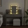 Tocador con luces LED gris hormigón 100x40x130 cm de , Tocadores para dormitorios - Ref: Foro24-848202, Precio: 137,89 €, Des...