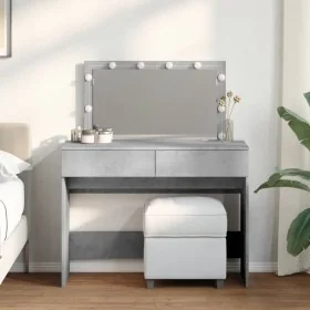 Tocador con luces LED gris hormigón 100x40x120 cm de , Tocadores para dormitorios - Ref: Foro24-848209, Precio: 145,36 €, Des...