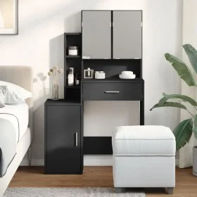 Tocador con mueble negro 80x35x132 cm de , Tocadores para dormitorios - Ref: Foro24-848235, Precio: 136,28 €, Descuento: %
