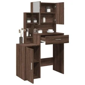 Tocador con mueble roble marrón 80x35x132 cm de , Tocadores para dormitorios - Ref: Foro24-848240, Precio: 135,64 €, Descuent...