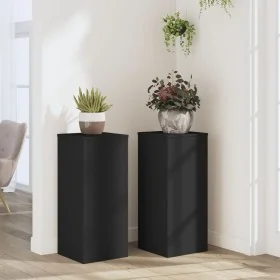 Soportes de plantas 2 uds madera ingeniería negro 30x30x70 cm by , Pot stands - Ref: Foro24-852925, Price: 84,20 €, Discount: %