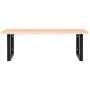 Estante de lavabo de pared de acero y madera maciza de roble de , Tocadores de baño - Ref: Foro24-3302633, Precio: 95,37 €, D...