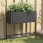 Jardinera con estante ratán sintético negro by , Pots and planters - Ref: Foro24-366387, Price: 64,52 €, Discount: %