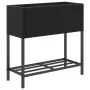 Jardinera con estante ratán sintético negro by , Pots and planters - Ref: Foro24-366387, Price: 64,52 €, Discount: %