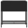 Jardinera con estante ratán sintético negro by , Pots and planters - Ref: Foro24-366387, Price: 64,52 €, Discount: %