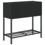 Jardinera con estante ratán sintético negro by , Pots and planters - Ref: Foro24-366387, Price: 64,52 €, Discount: %