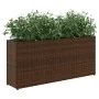 Jardinera con 2 maceteros de ratán sintético marrón 90x20x40 cm de , Maceteros y jardineras - Ref: Foro24-366408, Precio: 61,...