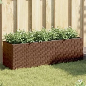 Jardinera con 3 maceteros ratán sintético marrón 105x30x32 cm de , Maceteros y jardineras - Ref: Foro24-366417, Precio: 63,69...