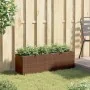 Jardinera con 3 maceteros ratán sintético marrón 105x30x32 cm de , Maceteros y jardineras - Ref: Foro24-366417, Precio: 63,69...