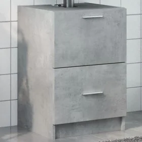 Armario de lavabo madera ingeniería gris hormigón 40x37x59 cm de , Muebles de baño - Ref: Foro24-848104, Precio: 68,99 €, Des...