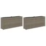 Jardineras con 2 maceteros 2 uds ratán PE gris 90x20x40 cm by , Pots and planters - Ref: Foro24-3210515, Price: 115,68 €, Dis...