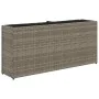 Jardineras con 2 maceteros 2 uds ratán PE gris 90x20x40 cm by , Pots and planters - Ref: Foro24-3210515, Price: 115,68 €, Dis...