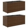 Jardineras con 2 maceteros 2 uds ratán PE marrón 72x30x32 cm de , Maceteros y jardineras - Ref: Foro24-3210529, Precio: 85,73...