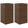 Jardineras 2 unidades ratán sintético marrón 40x40x80 cm de , Maceteros y jardineras - Ref: Foro24-3210520, Precio: 137,53 €,...