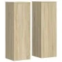 Soportes para plantas 2 uds madera roble Sonoma 33x33x100 cm de , Soportes para macetas - Ref: Foro24-3307884, Precio: 130,52...