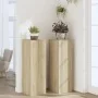Soportes para plantas 2 uds madera roble Sonoma 33x33x100 cm de , Soportes para macetas - Ref: Foro24-3307884, Precio: 130,52...