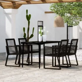 Juego de comedor de jardín 5 piezas negro by , Garden sets - Ref: Foro24-3099157, Price: 405,43 €, Discount: %