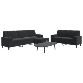Juego de sofás con cojines 3 piezas terciopelo negro von , Sofas - Ref: Foro24-3278506, Preis: 577,06 €, Rabatt: %